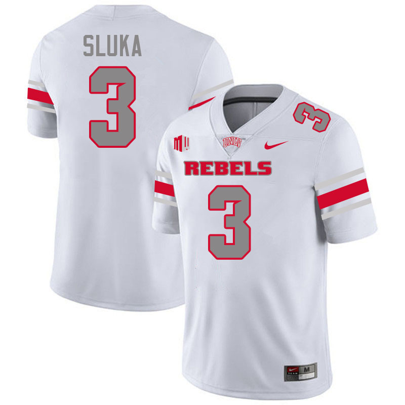 UNLV Rebels #3 Matthew Sluka Jersey Football College Uniforms,Apparels-White